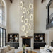 10-Light Crystal Ring Chandelier Ceiling Light Black