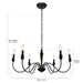 6-Light Farmhouse Chandelier, Industrial Iron Chandelier Lighting, Classic Candle Ceiling Pendant Light Fixture for Foyer, Living Room, Kitchen Island, Dining Room, Bedroom,Black