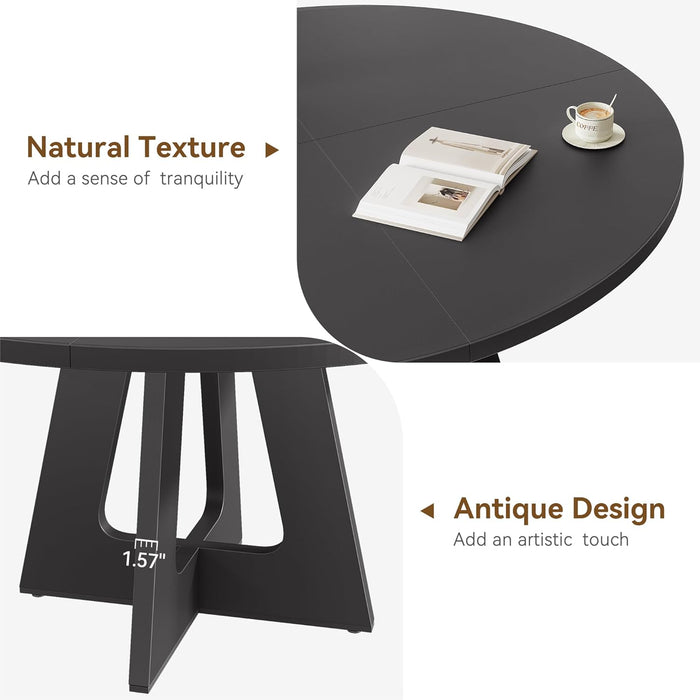 47 Inch Round Dining Table Black IndustrialGradeMetal