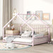 Metal Full Size Bed Playhouse Roof MontessoriStyle