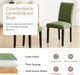 Upholstered Dining Chairs Set of 6, Modern PU Leather and Solid Wood Legs & High Back for Kitchen/Living Room- Green