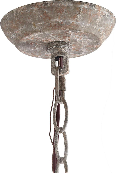 French Country Chandeliers Wood 6 Lights Rust Arms for Dining, Bedroom, Living Room and Bathroom, Brown Lamp Body Size:D29.5 Xh24.5