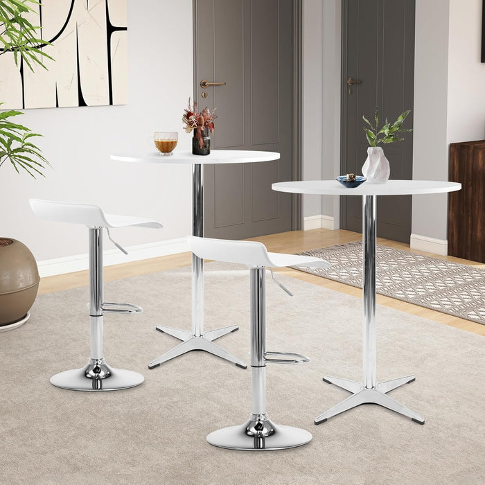White Round Pub Table With SturdyCrossbase 39Inches