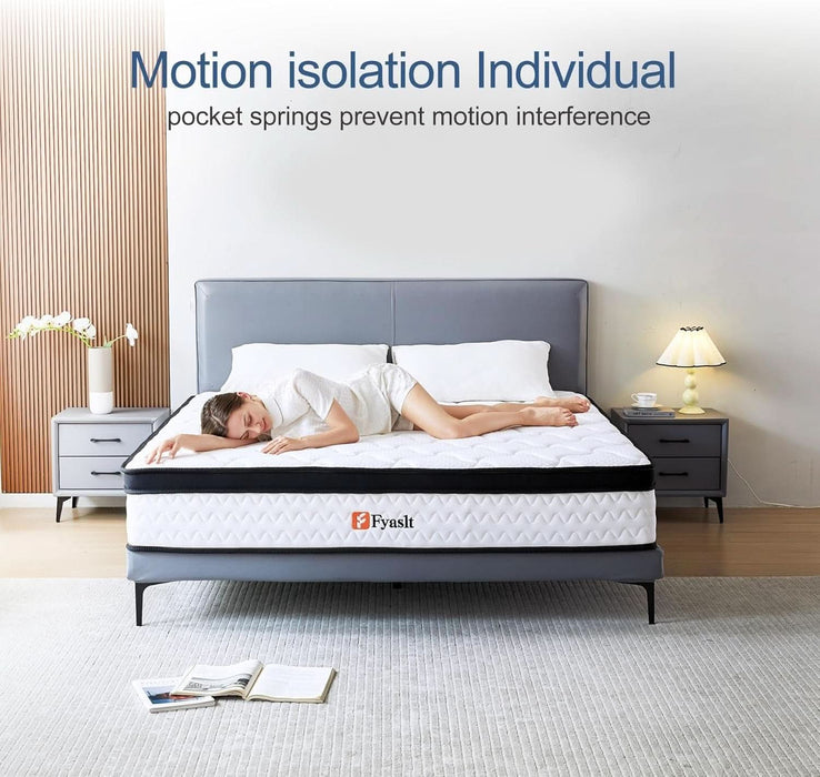 Full Size Mattress, 10 Inch Memory Foam Hybrid Mattress in a Box with Individual Pocket Spring for Motion Isolation & Strong Edge Support & Pressure Relief, Certipur-Us, 100 Nights Trial