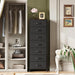 Black Tall Dresser for Bedroom, 7 Drawer Dressers & Chests of Drawers, Fabric Dresser for Closet, Living Room, Night Stand with Metal Frame, Storage Tower with Fabric Bins, Wood Top