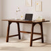 Solid Wood Writing Table - 48" W Minimalist PC Computer Desk, Walnut