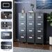 4 Drawer Metal File Cabinet with Lock, Mobile Heavy Duty Steel Filing Cabinet with Full Extension Rails, for Office Workspaces, Letter Legal Size, Black, Assembly Required
