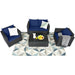 4 Pieces Patio Rattan Conversation Set with Padded Cushions