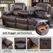 Living Room Furniture Set Leather Recliner Sofa Set Loveseat Chair Furniture Sofa Set for Living Room/Small Space/Rv/House/Office/Theater Seating (A-Brown Leather, Sofa(3Seater))