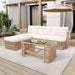 Outdoor Patio Furniture Set, PE Rattan Wicker Conversation Sofa Set with Iron Frame Cushions and Glass Top Coffee Table, Modular Backyard Balcony Seating Set, Dark Beige