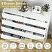 White 8 Drawer Dresser for Bedroom,Modern Deep Drawer Dresser,Wide Storage Chest of Drawer for Closet,Wood Storage Organizer Furniture for Living Room