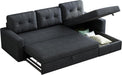 Dark Grey Sectional Sofa Bed L-Shaped, 81.5", Storage