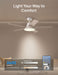 DREO Smart Ceiling Fan with Lights, 52 Inch, 12 Speeds & 3 Fan Modes, RGBIC Light for Living Room, Dimmable, 22Db Quiet DC Motor, Remote/App/Alexa Control, White Ceiling Fans Indoor, 2026 Upgraded
