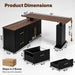55" L-Shaped Electric Standing Desk with Drawers and Storage Cabinet, Height Adjustable Corner Desk for Home Office, 3 Memory Presets