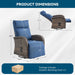 Zero Gravity Patio Swivel Recliner Chairs Set of 2 - Wicker Outdoor Lounge Chair with Adjustable Backrest & Footrest, All Weather Reclining Rocker Chairs with Thick Cushion for Pool Deck Blue