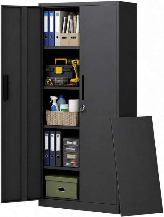 Black Industrial Grade Locking Steel Storage Cabinet