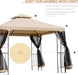 10' X 10' Patio Gazebo with Corner Shelves, Outdoor Gazebo Canopy Shelter with Netting, and Vented Roof, for Garden, Lawn, Backyard and Deck