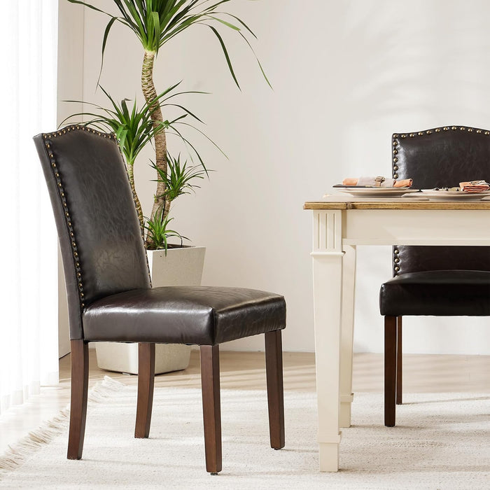 Dining Chairs Set of 6, PU Leather Kitchen Chairs for Living Room