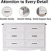6-Drawer Dresser for Bedroom – 47" Wide Modern Wooden Chest with Natural Wood Texture, TV Stand & Storage, Metal Corner Brackets, Wood Drawer Organizer for Living Room, Hallway