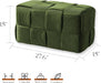 Ottoman Foot Rest Soft and Comfortable Ottoman Square Corduroy Woven Design Sofa Stool (Green-L)
