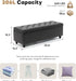 50.8“ Large Ottoman Storage Bench for Bedroom, Oversized Tufted Upholstered Entryway Benches End of Bed, Rectangle Dorm Foot Stool with Safety Hinge & Solid Wood Legs, Loads 660 Lb, Gray