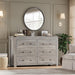 Six-Drawer Dresser With Metal Handles Storage Unit