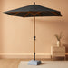 Patio Umbrella with Base 8' X 8' Table Wood-Grain Finish, Black