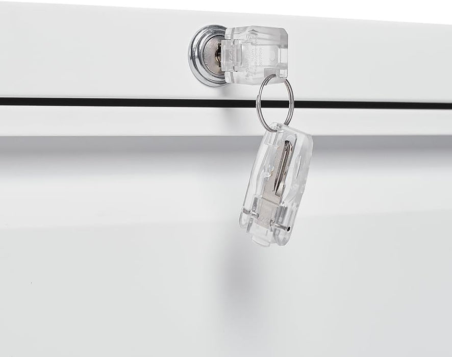 Lateral File Cabinet 3 Drawer File Cabinet with Lock and Card Holder, Metal Steel Lockable Drawer File Cabinets under Desk for Home Office Legal/Letter/F4/A4 White