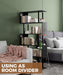 5-Tier Tall Bookshelf, S-Shaped Book Shelf Unit, Black