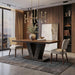 Rectangle Dining Table, 47" Kitchen Table for 4, Black & Brown