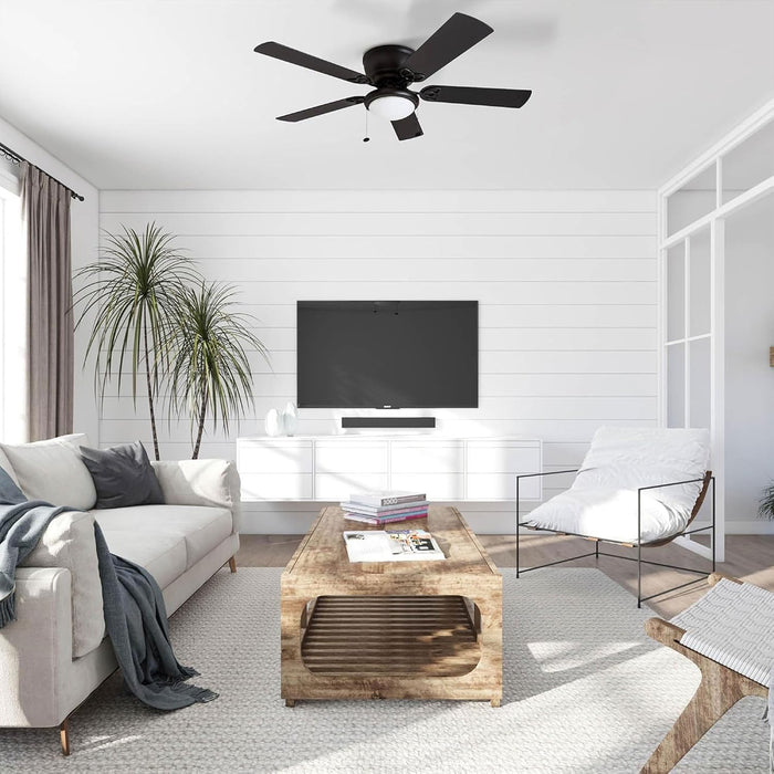 Classic 52-inch Matte Ceiling Fan Integrated Lighting