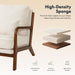 Cream Corduroy Upholstered Mid Century Accent Chairs