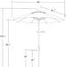 7.5' round Crank Lift, Collar Tilt, Aluminum Pole, Fiberglass Rib Patio Umbrella, Bronze Finish