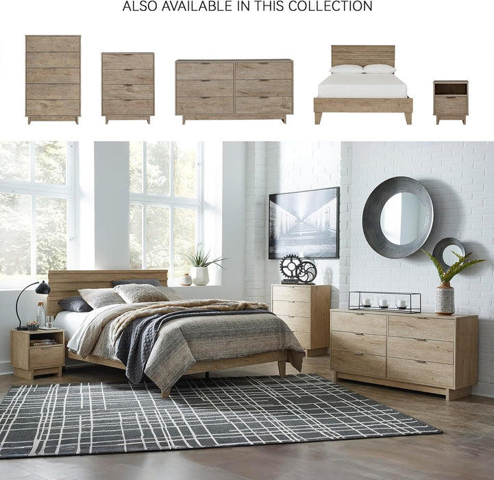 Oliah Rustic 6 Drawer Dresser, Light Brown