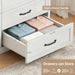 Farmhouse 6 Drawer Dresser for Bedroom, 47" W Modern Chest of Drawers with Metal Handles, Wood Dresser TV Stand, Dresser Drawer Organizer for Closet, Living Room,Hallway,White