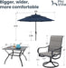 Patio Dining Set with Umbrella for 4, Outdoor Table & Chairs Set with 4 Padded Swivel Patio Dining Chairs, 1 Metal Dining Table and 10Ft Navy Blue Large Patio Umbrella (No Umbrella Base)