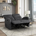 Manual Reclining Loveseat, Faux Leather Loveseat Recliner, Wall Hugger, Track Arms, Magazine Pockets, Manual Dual Recliners for Living Room/Office/Apartment, Easy Assembly, Espresso