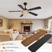 52" Crystal Chandelier Ceiling Fan with Lights - (Classic, Black)