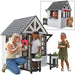 Riverscape Wooden Playhouse with Working Doorbell, Fence, Kitchen and Pet Door