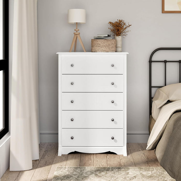 White Sonoma Dresser with 5 Drawers