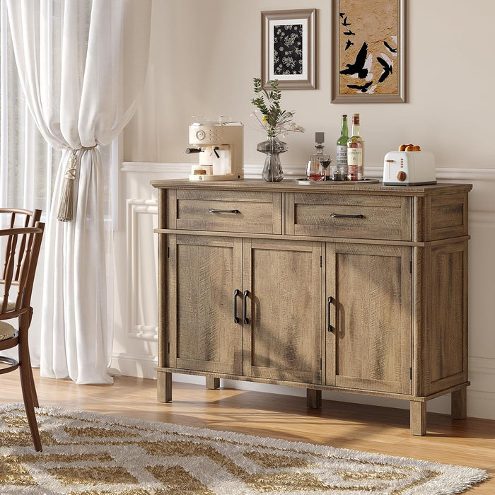48 Inch Sideboard Buffet Cabinet with Storage, Washed Grey