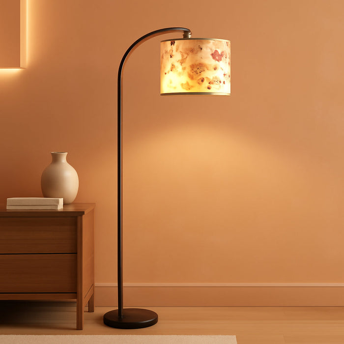 61“Dried Flowers Floor Lamp with 9W 3 Color Temperatures LED Bulb, Tall Standing Lamp with Adjustable Floral Lampshade for Living Room,Bedroom,Office