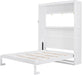 Queen Murphy Cabinet Bed Integrated Shelving White