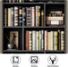 4-Tier Bookcase with Doors, Tall Storage Bookshelf, Black