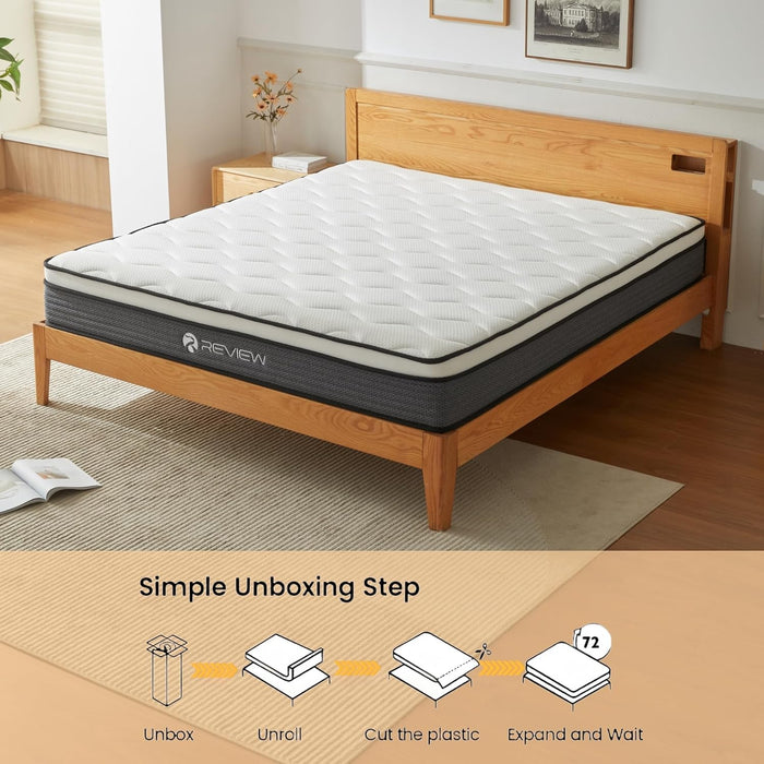 Full Size 12Inch MemoryFoam HybridPocketCoil Mattress