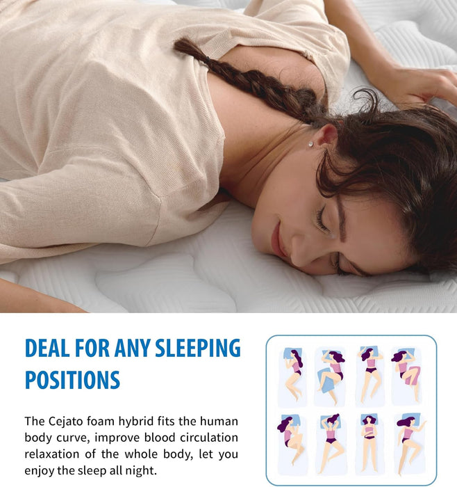 Full Mattress,Memory Foam Hybrid 12 Inch Full Size Springs Mattresses with Individual Pocket Spring for Pain Relief,Medium Firm White Full Mattresses,Certipur-Us Certified.