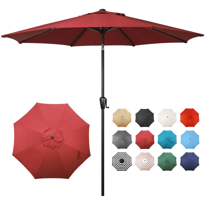 Havenside Home  9' round 8Rib Aluminum Market Umbrella, Base Not Included Red