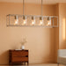 Brushed Nickel Five Light Linear Pendant Luminaire