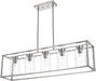 Brushed Nickel Five Light Linear Pendant Luminaire
