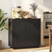 Buffet Cabinet, Sideboard Buffet Cabinet with Storage, Coffee Bar Cabinet, Push-To-Open Doors & Adjustable Internal Shelf, Buffet Table for Kitchen, Dining Room, Black MCB01BB